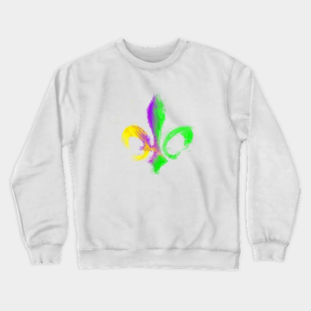 Mardi Gras Fleur de Lis Crewneck Sweatshirt by Stephanie Kennedy 